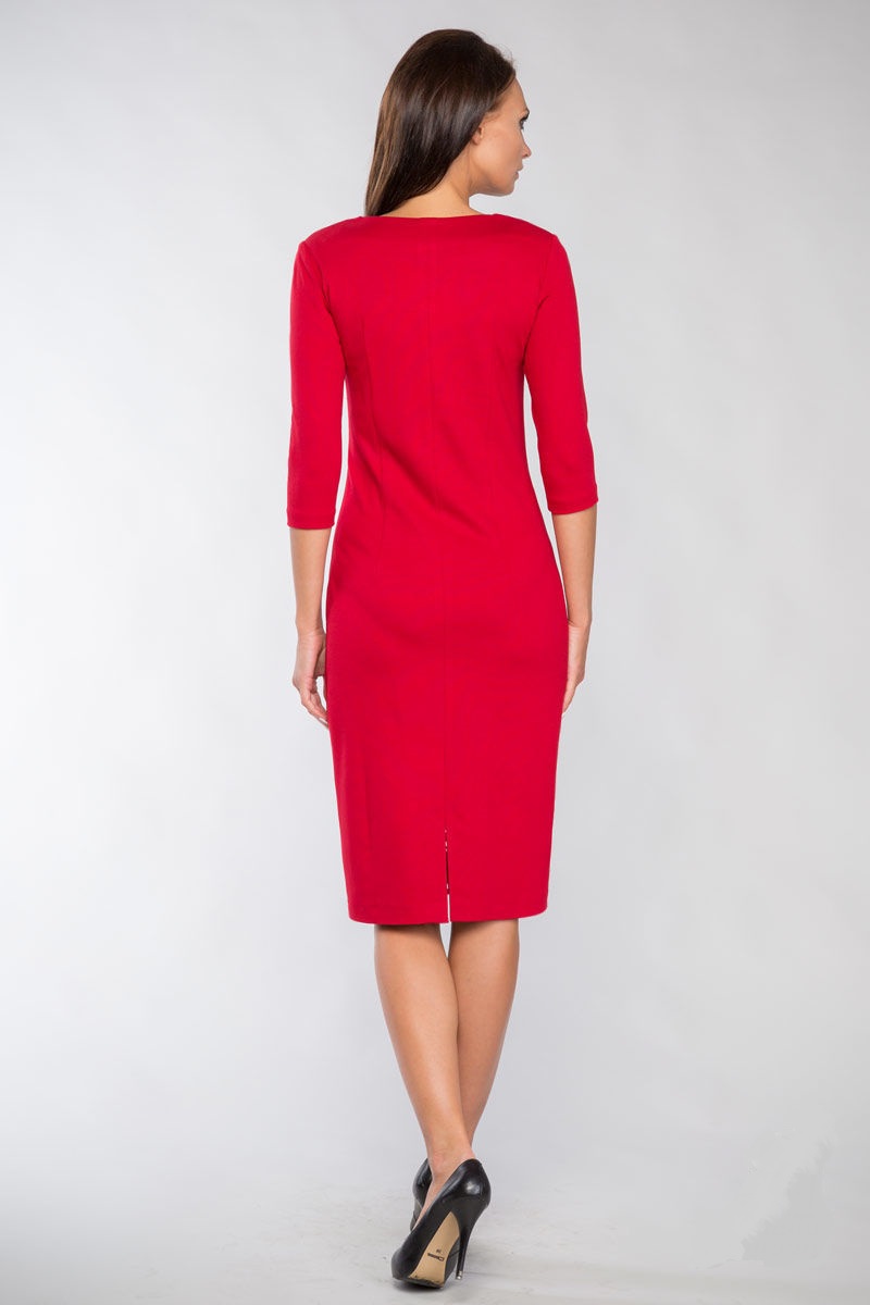 Красное платье LalaStyle 1098-40