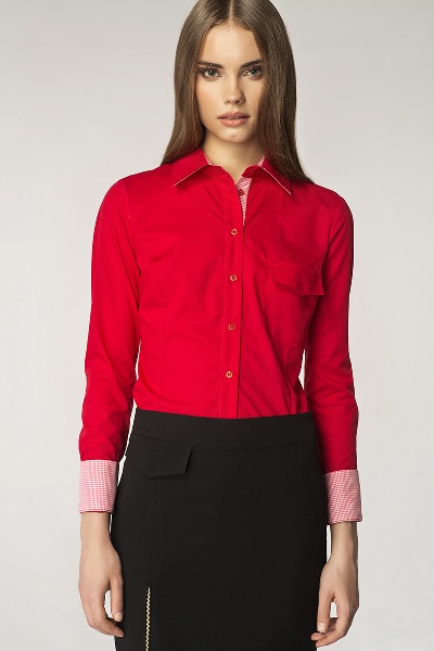 Красная женская рубашка Nife  K36