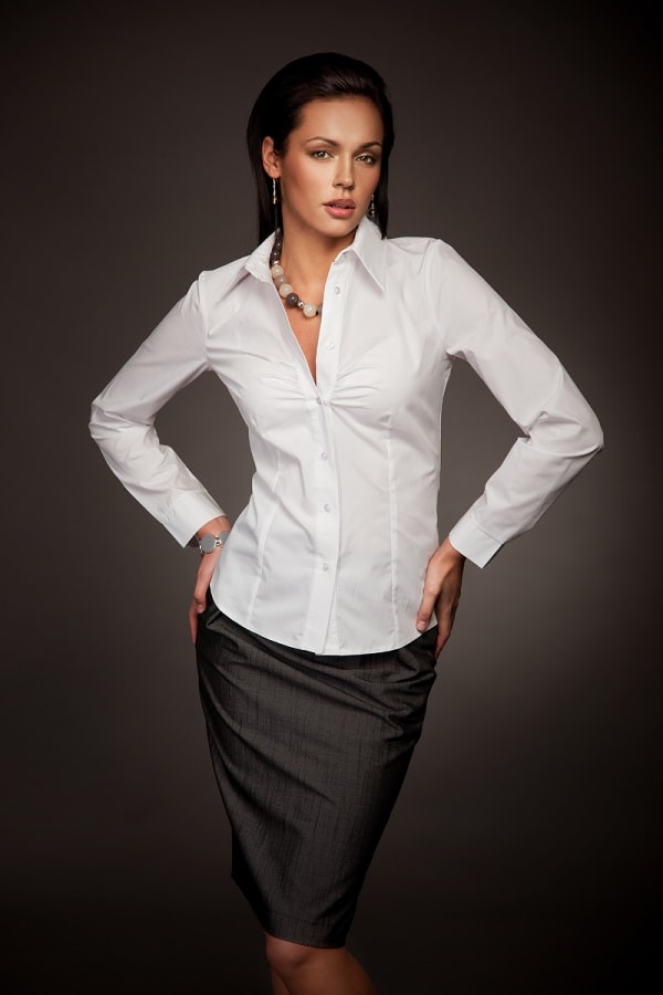Белая женская рубашка Nife К24