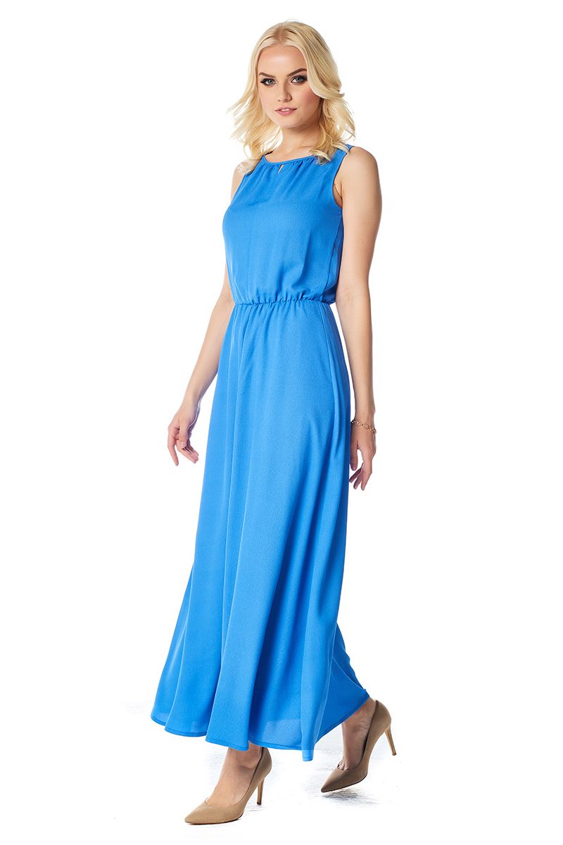 Голубое длинное платье LalaStyle 1386