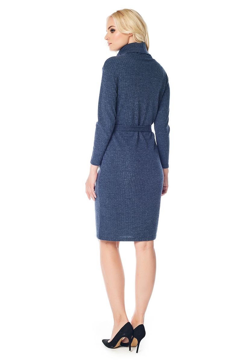Модное синие платье W01018