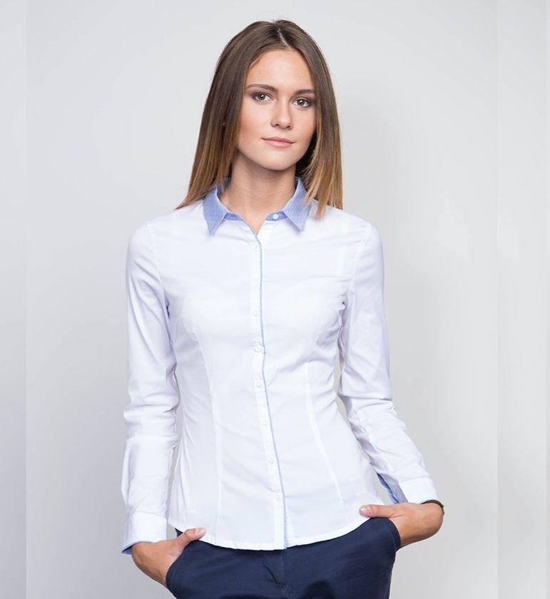 Белая блузка длинный рукав Marimay 905-1520