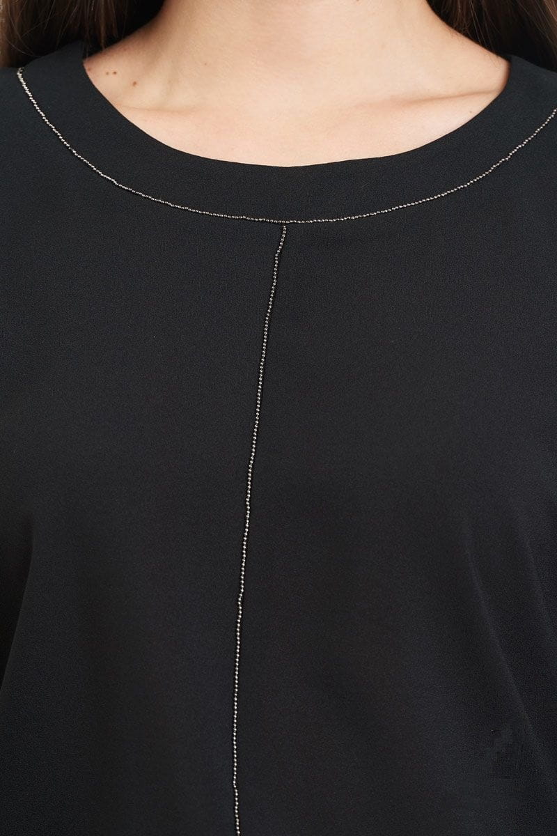 Красивая черная блузка LalaStyle 1313-149