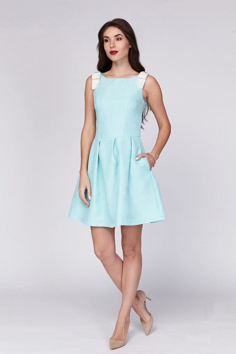 Платье ментолового цвета Lala Style 1228