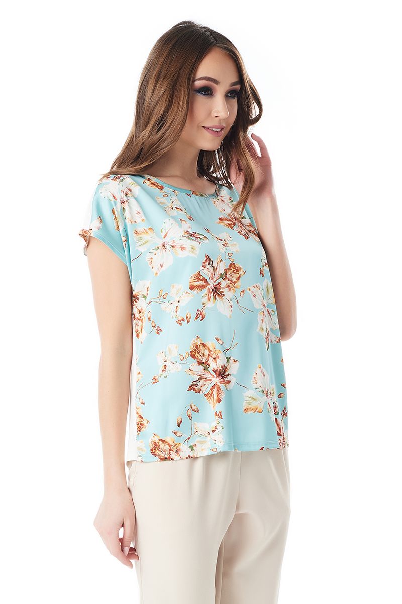 Летняя шелковая блузка LalaStyle 1380-189