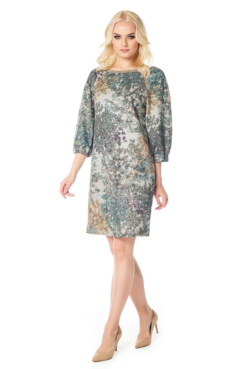 Модное платье из шерсти LalaStyle W01026-283