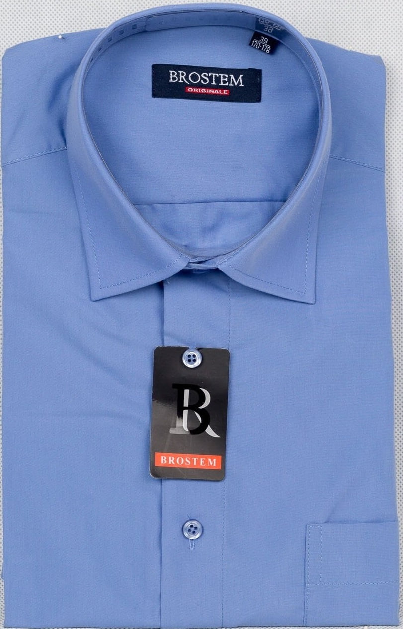 Голубая рубашка мужская Brostem CVC37