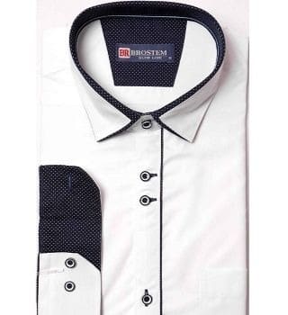 Белая мужская рубашка с длинным рукавом Brostem 9LBR41+1