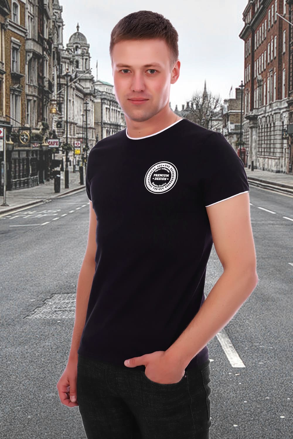 Черные мужские футболки в интернет магазине SHEMART