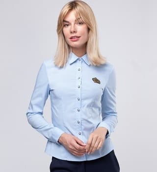 Голубая рубашка женская 910318-3 