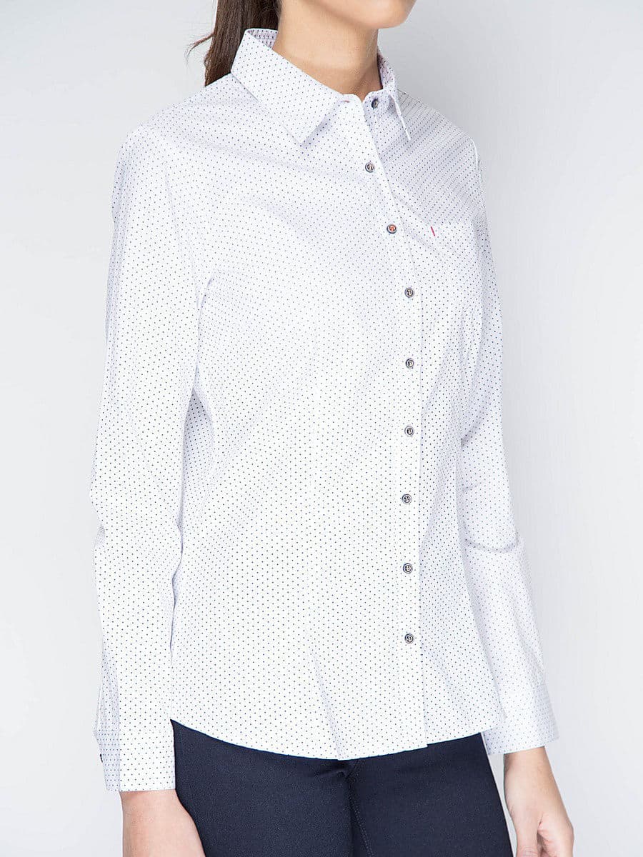 Белая женская рубашка с длинным рукавом Marimay 15113