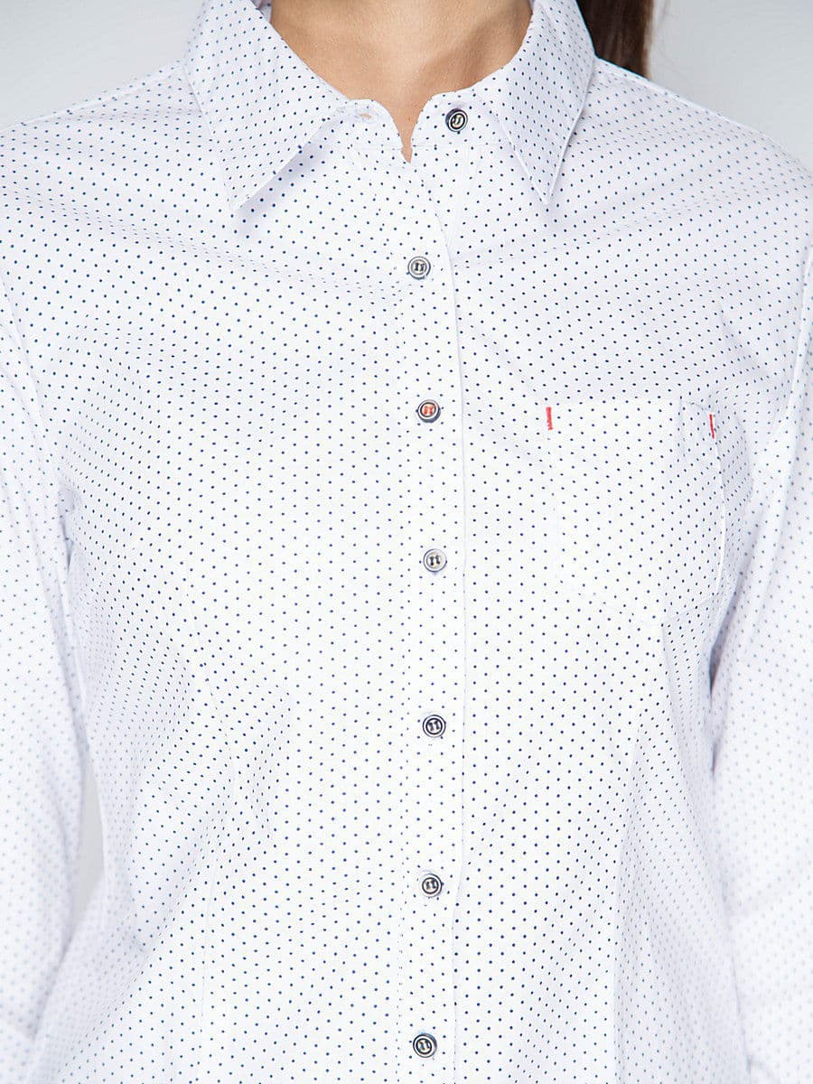 Белая женская рубашка с длинным рукавом Marimay 15113