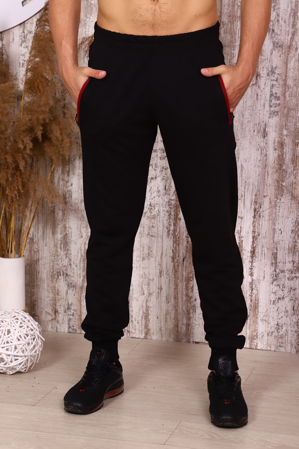 Черные штаны на манжетах 22156