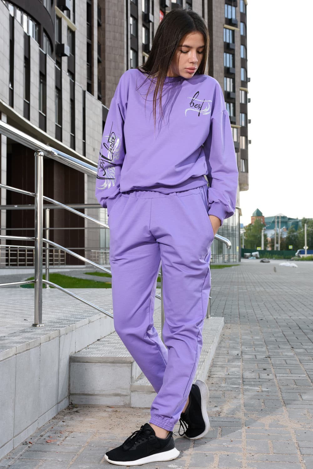 Фиолетовый костюм спортивный женский
